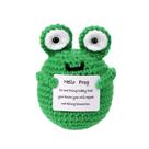 Boneca de bolso BOXOB Mini Funny Positive Frog de lã tricotada