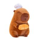Boneca de brinquedo de pelúcia Chef Capybara Holding Bread 33 cm - Recheada macia