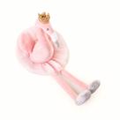 Boneca de brinquedo de pelúcia Flamingo rosa macio com coroa e tutu de 35 cm