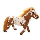 Boneca de brinquedo de pelúcia Realistic Pony Horse 32 cm com casaco marrom-branco