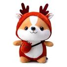 Boneca de brinquedo de pelúcia Squirrel 35 cm com fantasia de rena com mini bolsa