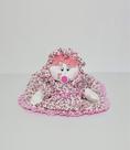Boneca De Pano Deitada Bia Pelúcia Rosa Floral 36cm