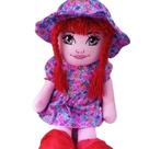 Boneca de pano Grande 60cm vestido roxo - fofy