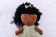 Boneca de pano laura negra da zip toys antialergica lavavel