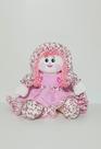 Boneca De Pano Laurinha Pelúcia Rosa Floral 41cm
