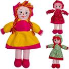Boneca De Pano Menina Antialergica 50cm Vestido Estampado