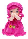 Boneca De Pano Rezando Pai Nosso Menina Vestido Pink 24cm