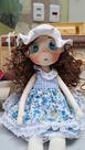 Boneca De Pano vestido azul com 50Cm