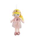 Boneca de pano vestido rosa claro e olhos azuis - Fofy Toys