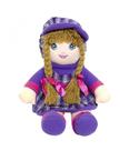 Boneca de Pano Xadrez Roxo Com Chapéu 54cm