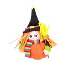 Boneca de pelúcia Mokernali de Halloween com design de abóbora e bruxinha