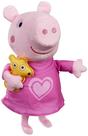 Boneca de Pelúcia Peppa Pig com Ursinho - 28cm - Canções de Ninar