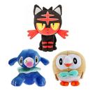 Boneca de pelúcia Pokémon Sun & Moon 3 peças Litten Rowlet Popplio Boneca de pelúcia Pokémon Sun & Moon 3 peças Litten Rowlet Popplio