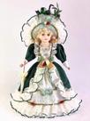 Boneca de Porcelana J.Misa Collection Victoria 40 cm com Chapéu e Penas
