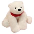 Boneca de urso polar de desenho animado de pelúcia, urso branco de pelúcia de 50 cm