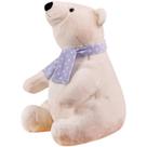 Boneca de urso polar de pelúcia macia de 30 cm com cachecol