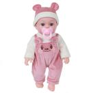 Boneca de vinil macio realista de 30 cm com roupa rosa para meninas