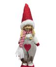 Boneca Decorativa Menina roupa Cinza de Coração com Touca