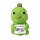Boneca dinossauro BOXOB Positive Green Crochet com cartão de incentivo