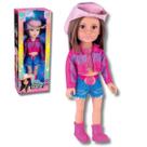 Boneca Divertida Ana Boiadeira Country Style com Chápeu 40Cm