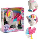 Boneca Divertoys Unicórnio Fantasia Colorida Brinquedo