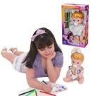 Boneca Doce Vida Roupa e Chupeta p/ Colorir + 6 Canetinhas - Adijomar Brinquedos