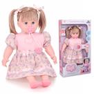 Boneca Educativa Sofi Com Vestido Rosa Sapatinho Em Vinil 74 Frases Educativas Interativas