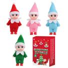 Boneca elfa em miniatura de Natal Voiiake, 4 unidades com caixa