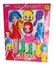 Boneca Emborrachada Articulada Troca De Roupa Acessórios