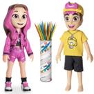 Boneca Emilly Vick + Boneco Leozinho Mundo dos Rosa com Chaveiro + Pega Varetas