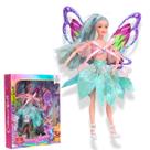 Boneca Emily Fadinha Borboleta Articulada Azul - Castela