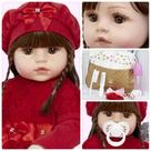 Boneca Estilo Reborn 52 cm Menina Olhos Castanhos + Enxoval
