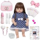 Boneca Estilo Reborn Laura Vestido Bolinha Enxoval Completo Boneca Estilo Reborn Laura Vestido Bolinha Enxoval Completo
