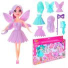 Boneca Fada Abbie Troca De Roupa Menina Personalizável Com Asas Vestidos Roupas Removíveis