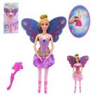 Boneca Fada Garota Colors Com Botao De Movimento + Pente Na Cartela - Satyam