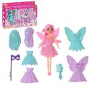 Boneca Fada Mágica Troque as Roupa, Sapatos e Acessórios- Fadinha Troca Guarda Roupa Menina Art Brink - PANAMI
