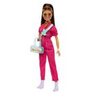 Boneca Fashion Barbie Macacão Rosa Trendy com Cachorrinho