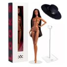 Boneca Fashion De Pele Preta De 32cm Com Suporte Chapéu De Lã Na Moda Brinquedo Colecionável Diy
