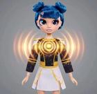Boneca Guerreira Do K-Pop 30cm Articulada com Acessório, Música e Luz MODELO:ZOEY CABELO AZUL