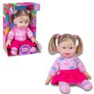 Boneca Infantil 32cm Baby Fofura Com Cabelo Bebê Feita Em Vinil Macia E Fofinha Menina Brinquedo Cotiplás
