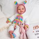Boneca JIZHI Soft Body Realistic 43 cm com roupas de coelho