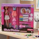 Boneca Kit Pintura Pintar Mechas cabelos e acessórios e Roupas