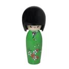 Boneca Kokeshi Haruka Verde 14,0 cm