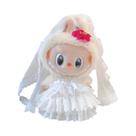 Boneca Labubu De 38cm Com Fantasia Fofa De Vestido De Noiva, Roupa Pequena Decorativa De Primavera