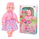 Boneca Larissa Com Vestido Rosa Lacinho Fala 74 Frases Educativas Infantis