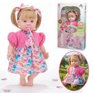 Boneca Larissa Fala 74 Frases 50cm Chupeta Brinquedo Menina