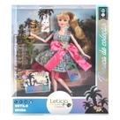 Boneca Leticia Classica - Boneca de Colecao - Vestido Rosa e Azul HONGYAO