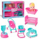 Boneca Little Dolls Casinha + 6 Acessórios Divertoys