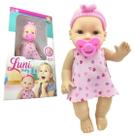 Boneca Luni Baby Com Chupeta e Lacinho