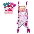 Boneca Marcelle Reborn Loira Fala Frases e Carrinho e Bolsa